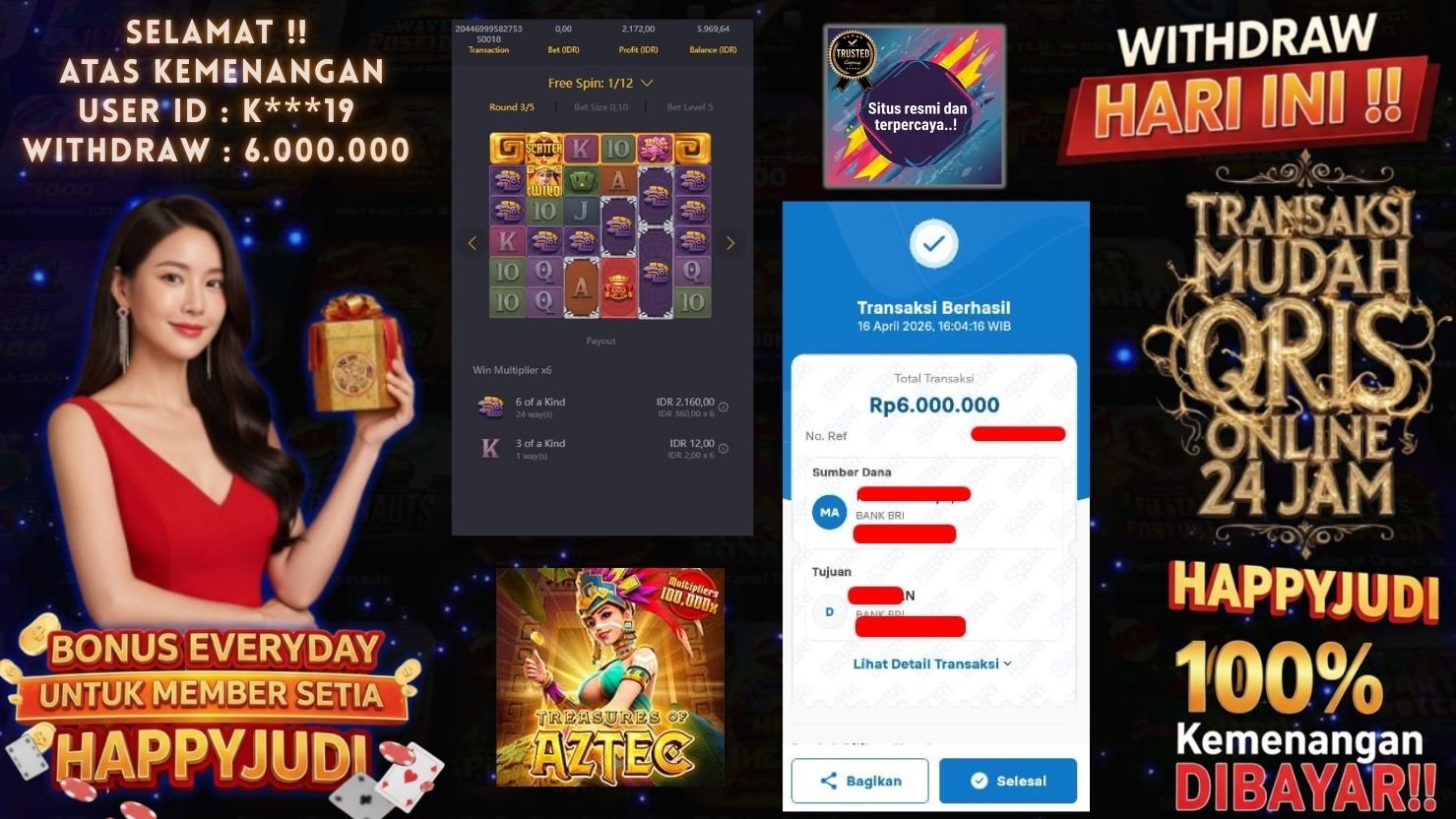 HAPPYJUDI JACKPOT SLOT TREASURES OF AZTEC